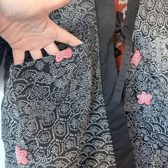 Reversible Hanten Jacket Women 154-162cm Quick-Dry Traditional Chore Warm Padded - Picture 4 of 15